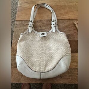 COACH MINI SACHEL HANDBAG beige vintage EUC